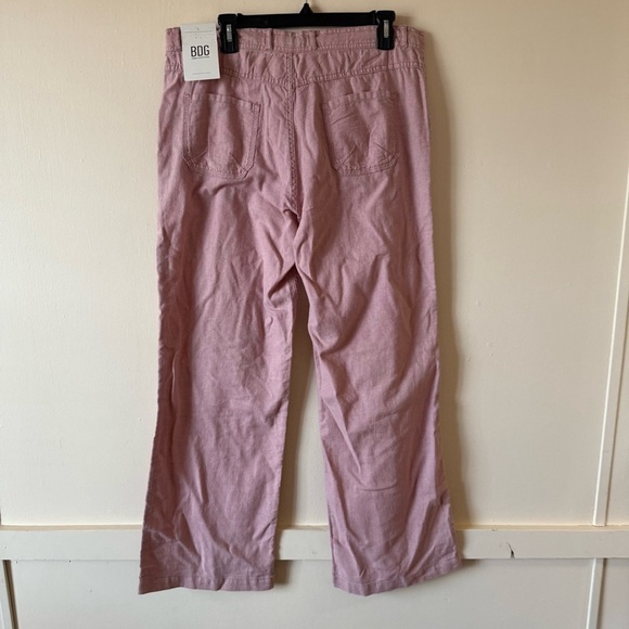 Urban Outfitters BDG  Linen Blend Pants 5 Pocket Pink New SZ L - Picture 4 of 8